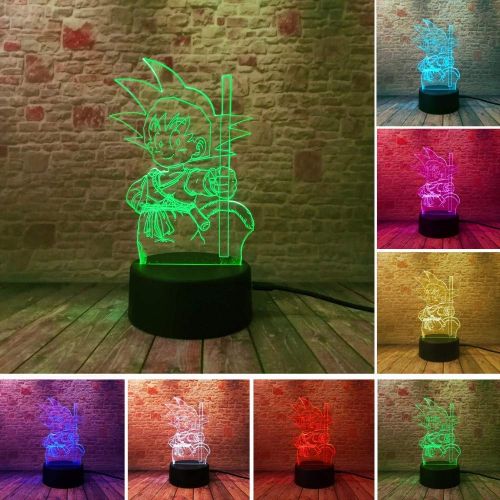  LANPAO 4 Pack,Cartoon Anime Figure 3D Optical Illusion Table Light Mood Lamp Touch Remote Control 7 Colors Home Light Kids Gift