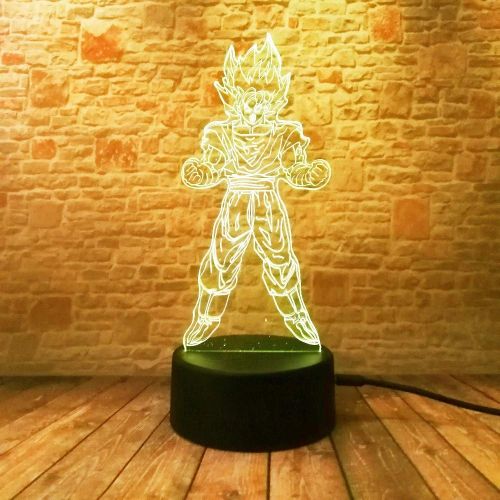  LANPAO 4 Pack,Cartoon Anime Figure 3D Optical Illusion Table Light Mood Lamp Touch Remote Control 7 Colors Home Light Kids Gift