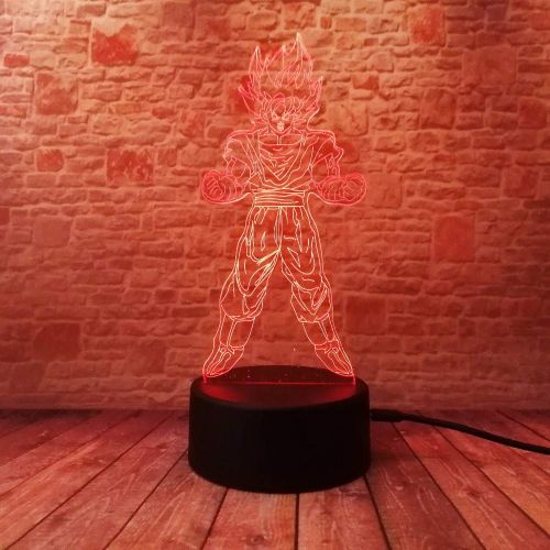  LANPAO 4 Pack,Cartoon Anime Figure 3D Optical Illusion Table Light Mood Lamp Touch Remote Control 7 Colors Home Light Kids Gift