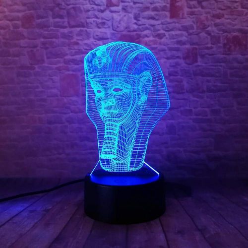  LANPAO 2 Pack,Novelty 3D Egypt Sphinx Pharaoh Bulbing 7 Colorful Gradient Night Lights Kids Child RGB Mood Room Decor Xmas Gifts