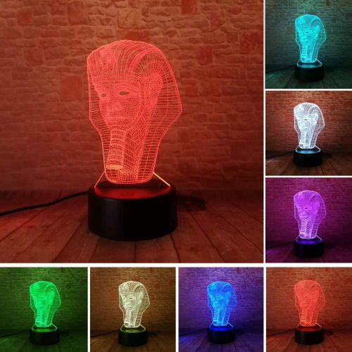  LANPAO 2 Pack,Novelty 3D Egypt Sphinx Pharaoh Bulbing 7 Colorful Gradient Night Lights Kids Child RGB Mood Room Decor Xmas Gifts