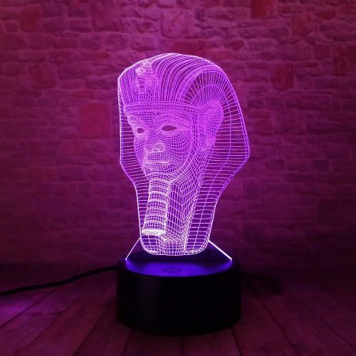  LANPAO 2 Pack,Novelty 3D Egypt Sphinx Pharaoh Bulbing 7 Colorful Gradient Night Lights Kids Child RGB Mood Room Decor Xmas Gifts