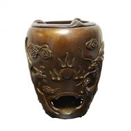 LAOJUNLU Antique Collection Pure Copper Dragon and Phoenix Xiang Copper Charcoal Stove Wood Charcoal Stove Animal Head Alcohol Stove Melon Type Household Boiling Water Boiling Tea