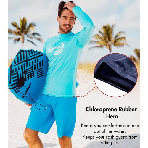  LAPASA Swimwear - Mens Long Sleeve Rash Guard, UPF50+ Solar Protection (98% Anti-UV, for Swimmers) M43