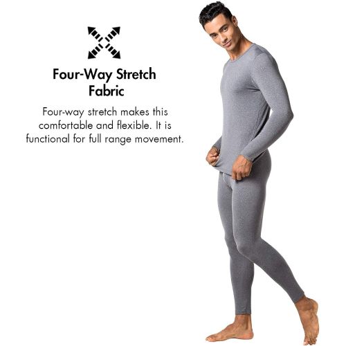  LAPASA Mens Thermal Underwear Tops Fleece Lined Base Layer Long Sleeve Shirts M09