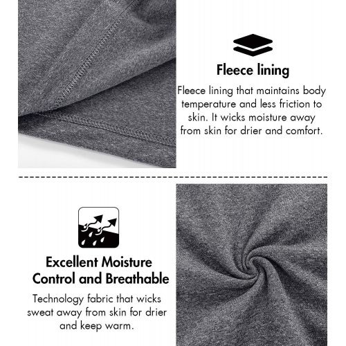  LAPASA Mens Thermal Underwear Tops Fleece Lined Base Layer Long Sleeve Shirts M09