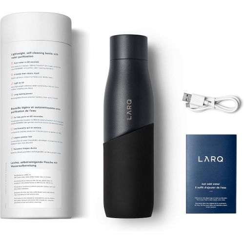  [무료배송]LARQ Lightweight Self-Cleaning and Non-Insulated Stainless Steel Water Bottle with UV Water Purifier, 24oz