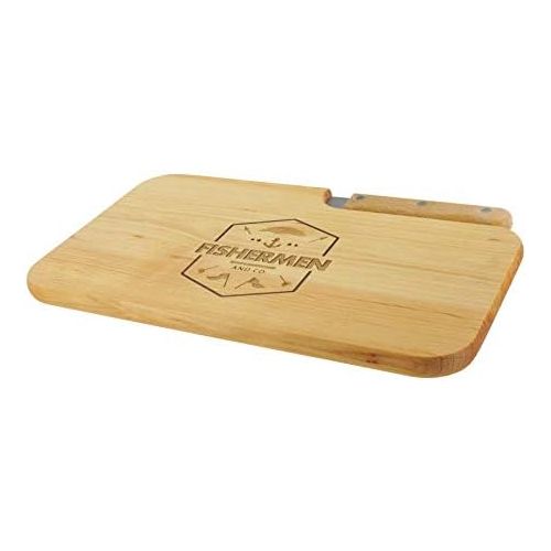  [아마존베스트]LASERHELD Wooden Alder Knife Fishermen and Co. Gift Men Fisherman Fisherman Chopping Board Wooden Gift Idea for Him