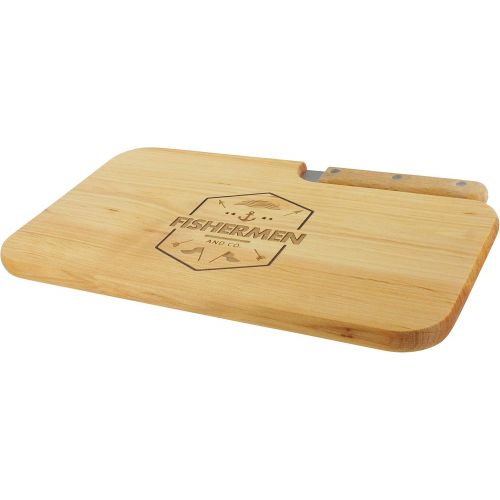  [아마존베스트]LASERHELD Wooden Alder Knife Fishermen and Co. Gift Men Fisherman Fisherman Chopping Board Wooden Gift Idea for Him