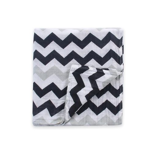  LAT LEE AND TOWN Organic Cotton Muslin Swaddle Blankets,Baby Organic Blankets,Receiving Blankets,Organice Swaddling Wrap 2 Pack Gift Set(Black)