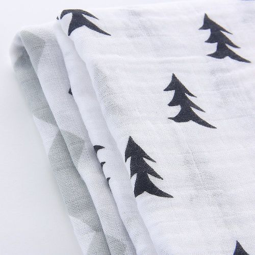  LAT LEE AND TOWN Organic Cotton Muslin Swaddle Blankets,Baby Organic Blankets,Receiving Blankets,Organice Swaddling Wrap 2 Pack Gift Set(Black)