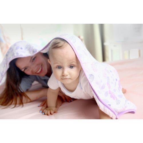  LAT LEE AND TOWN Muslin Swaddle Blankets-Baby Swaddling Wrap,Double Layers Muslin Blankets Large Muslin Swaddle,Bed Blankets 59x 47(Flamingo)