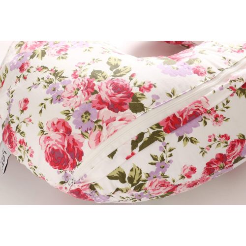  [아마존베스트]LAT LEE AND TOWN LAT Nursing Pillow and Positioner,Best for Mom Breastfeeding Pillow,100% Cotton Soft Fits Snug On Infant,Aseptic Vacuum Packaging(Flower)