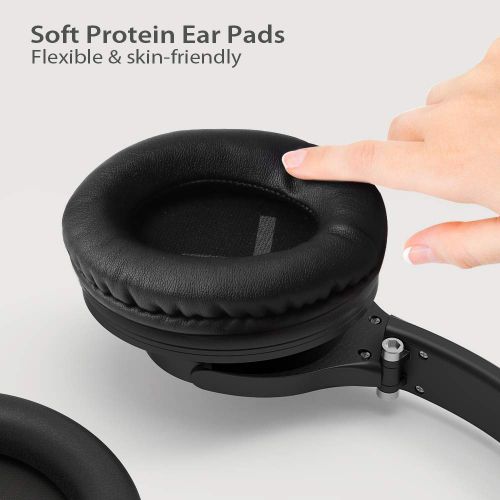  Bluetooth Headphones Over Ear, LATOW WirelessWired Hi-Fi Stereo Headsets 20H Playtime Built-in Microphone Protein Earmuffs Foldable Headphones for Travel Work TV Computer