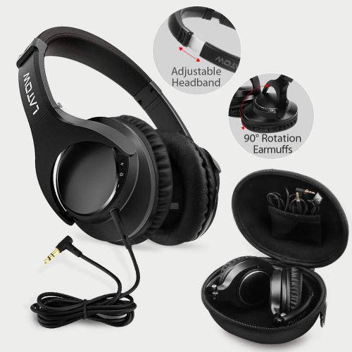  Bluetooth Headphones Over Ear, LATOW WirelessWired Hi-Fi Stereo Headsets 20H Playtime Built-in Microphone Protein Earmuffs Foldable Headphones for Travel Work TV Computer