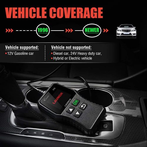  LAUNCH OBD2 Scanner CR319 Code Reader,Universal Automotive Engine Light Scan Tool Checks O2 Sensor and EVAP Systems with Full OBD II Functions for DIYers, Supports Mode6 with DTC L