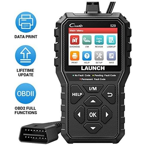  LAUNCH OBD2 Scanner Code Reader CR529 Enhanced Universal Automotive Scan Tool with Full OBDII Function, Turn Off Check Engine Light, Pass Emission Test, Advanced Version of 319