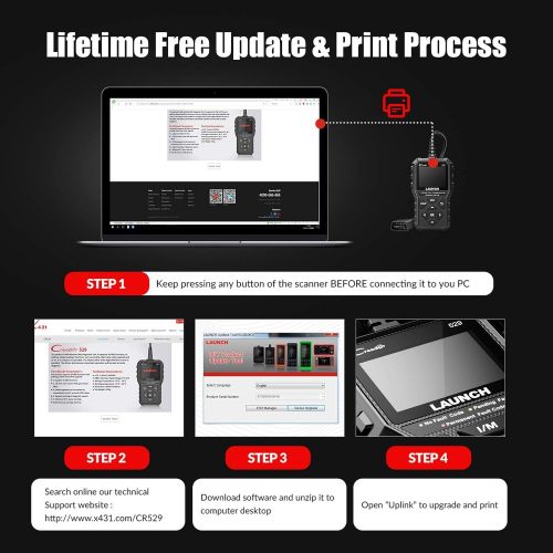  LAUNCH OBD2 Scanner Code Reader CR529 Enhanced Universal Automotive Scan Tool with Full OBDII Function, Turn Off Check Engine Light, Pass Emission Test, Advanced Version of 319