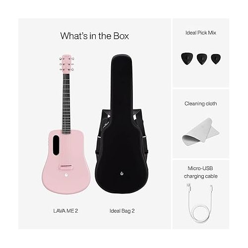  LAVA ME 2 Super AirSonic Carbon Fiber Guitar Acoustic Electric 36'', w/Effects, Pink, Right