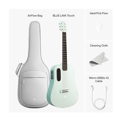  BLUE LAVA Touch Smart Guitar, Beginner Acoustic Practice Guitars for Adults & Teens 36'' Mint Green