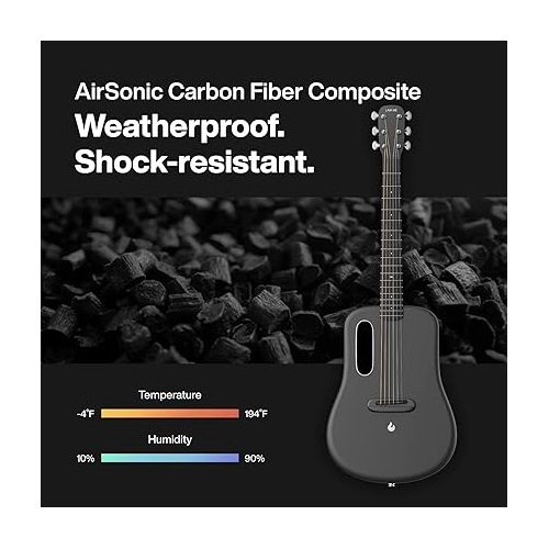  LAVA ME 3 Carbon Fibre Smart Guitars for Adults, Acoustic Practice Guitars w/HILAVA OS, 36'' Pink