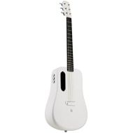 LAVA ME 2 Carbon Fiber Guitar with Effects 36 Inch Acoustic Electric Travel Guitar with Bag Picks and Charging Cable (Freeboost-White)