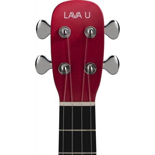  LAVA U Carbon Fiber Ukulele with Effects Concert Travel Ukulele with Case Pick and Charging Cable (FreeBoost, Sparkle Red, 23-inch)