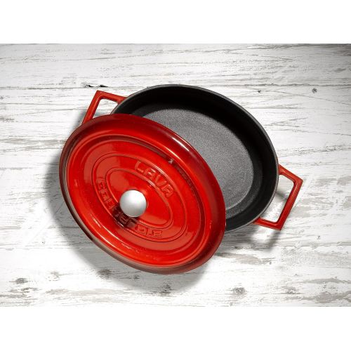  LAVA Cookware TRENDY Gusseisen emailliert Kasserolle/Brater, oval, 33 cm, lila