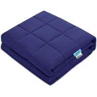 LAVEDER Weighted Blanket Adults 15 lbs(60x80, Navy ) for Queen or King Size Bed 100% Cotton with Glass Beads