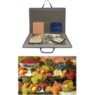 Lavievert Jigsaw Puzzle Case with Six Sorting Trays + 1000 Pieces Jigsaw Puzzle (Fruit Banquet)