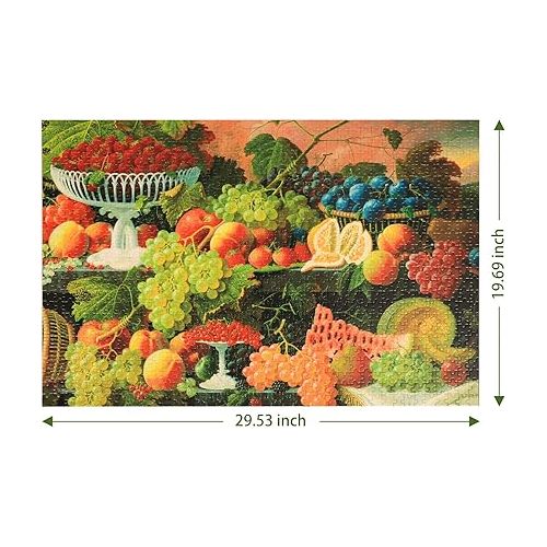  Lavievert Jigsaw Puzzle Case with Six Sorting Trays + 1000 Pieces Jigsaw Puzzle (Fruit Banquet)