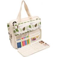 LAVIEVERT Knitting Tote Bag Yarn Storage Bag for Carrying Projects, Knitting Needles, Crochet Hooks and Other Accessories