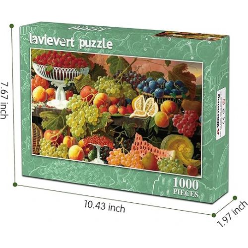  Lavievert 1000 Piece Jigsaw Puzzle Game for Adults and Kids - Fruit Banquet