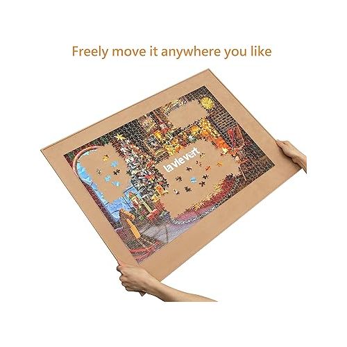  LAVIEVERT Jigsaw Puzzle Board for Up to 1,500 Pieces + 500 Pieces Jigsaw Puzzle (Kid's Drawing Fun)