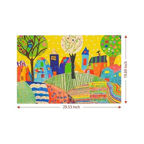  LAVIEVERT Jigsaw Puzzle Board for Up to 1,500 Pieces + 500 Pieces Jigsaw Puzzle (Kid's Drawing Fun)
