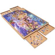 Lavievert Whole Flannelette Covered Jigsaw Puzzle Board with 4 Drawers & Brass Handle, Portable Puzzle Table for Adults, Puzzle Plateau with Non-Slip Surface for Up to 1000 Pieces