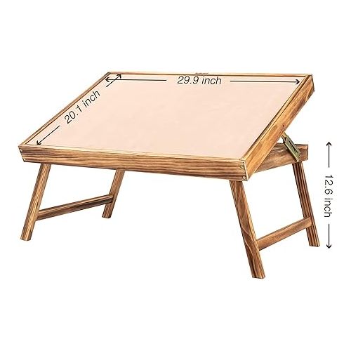  LAVIEVERT Jigsaw Puzzle Table with Cover & 4 Sorting Trays, Wooden Adjustable Puzzle Board Easel, Portable Tilting Table with Folding Legs & Non-Slip Surface for Puzzles Up to 1,000 Pieces