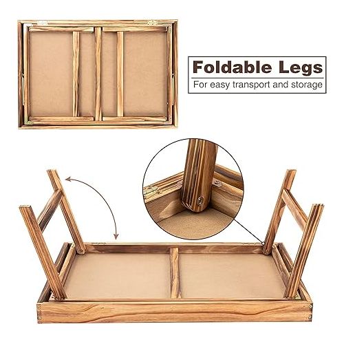  LAVIEVERT Jigsaw Puzzle Table with Cover & 4 Sorting Trays, Wooden Adjustable Puzzle Board Easel, Portable Tilting Table with Folding Legs & Non-Slip Surface for Puzzles Up to 1,000 Pieces