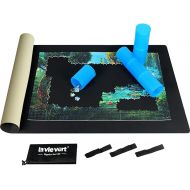 LAVIEVERT Double-Sided Jigsaw Puzzle Mat, 2mm Thick Neoprene Puzzle Roll Mat, Portable Puzzle Board Holder Saver with Storage Bag & Plastic Cylinder Up to 1500 Pieces - Black & Khaki