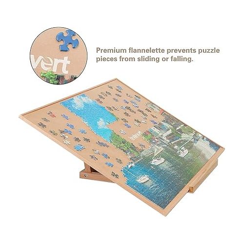  Lavievert Assembly Jigsaw Puzzle Board Bracket/Holder + Wooden Jigsaw Puzzle Board for Up to 1,000 Pieces