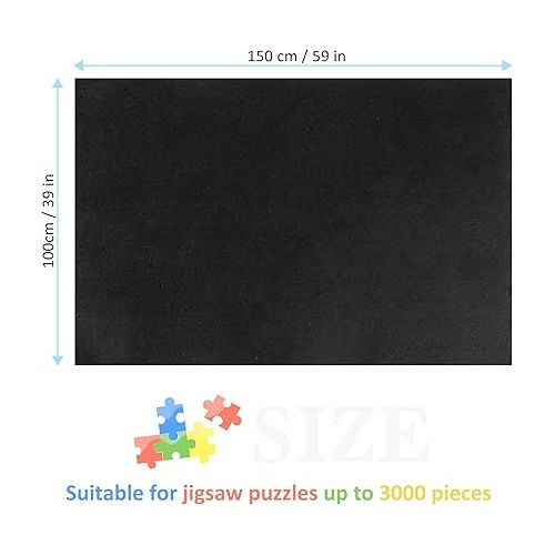  Lavievert Giant Jigsaw Puzzle Mat Roll Up, Portable Puzzle Saver Board, Large Felt Puzzle Mat Storage Keeper Holder with Drawstring Closure Storage Bag & Hand Pump for Up to 3000 Pieces