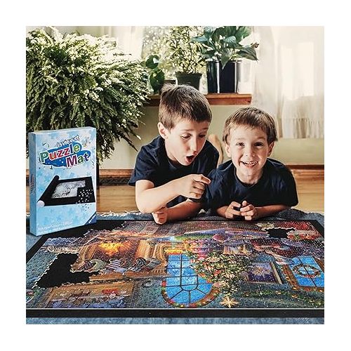  Lavievert Giant Jigsaw Puzzle Mat Roll Up, Portable Puzzle Saver Board, Large Felt Puzzle Mat Storage Keeper Holder with Drawstring Closure Storage Bag & Hand Pump for Up to 3000 Pieces