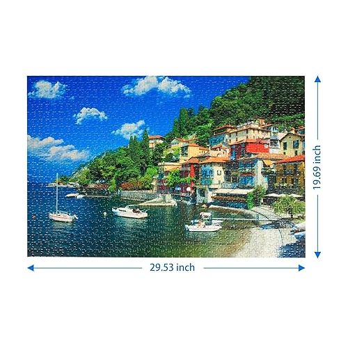  Lavievert Jigsaw Puzzle Roll Mat for Up to 1,500 Pieces + 1000 Pieces Jigsaw Puzzle (Lake Como, Italy)