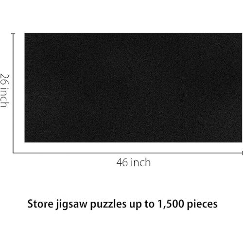  Lavievert Jigsaw Puzzle Roll Mat Felt Mat for Puzzle Storage Puzzle Saver Up to 1500 Pieces, Long Box Package, No Folded Creases, Environmentally Friendly - Black