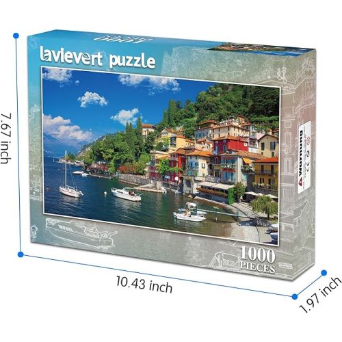  Lavievert 1000 Piece Jigsaw Puzzle Game for Adults and Kids - Lake Como, Italy