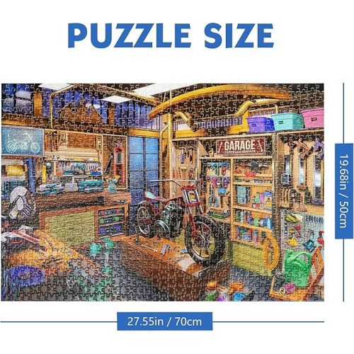  Lavievert Jigsaw Puzzle Case with Six Sorting Trays + 1000 Pieces Jigsaw Puzzle (Garage)