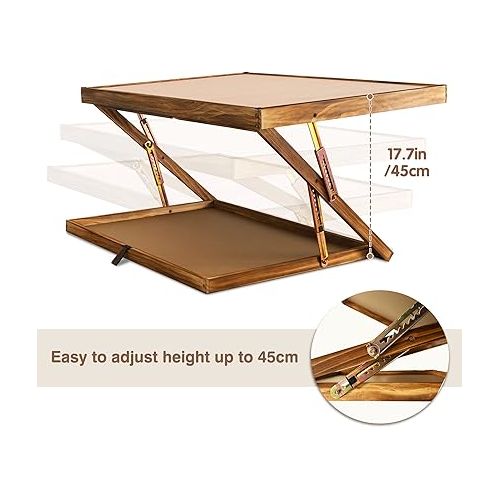  Lavievert 2 in 1 Reversible Jigsaw Puzzle Board, Angle & Height Adjustable Wooden Puzzle Plateau Easel for Adults, Portable Tilting Table with Non-Slip Surface for 1000 & 1500 Piece Puzzles