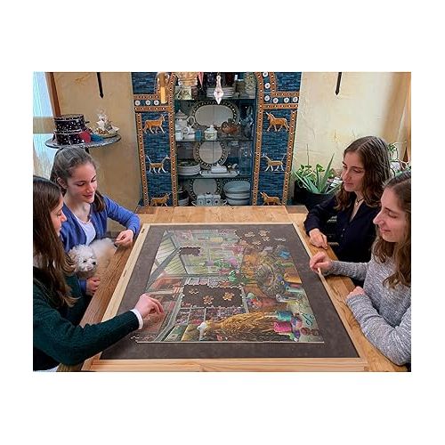  Lavievert 1500 Piece Jigsaw Puzzle Board, Adjustable Wooden Puzzle Easel Plateau, Portable Tilting Puzzle Table with Non-Slip Surface for Adults and Kids