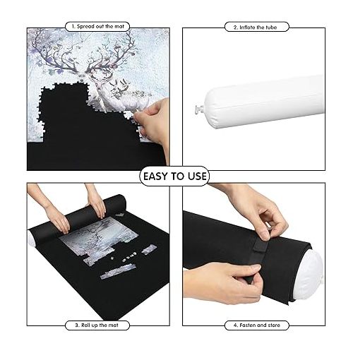  Lavievert Giant Jigsaw Puzzle Mat Roll Up, Portable Puzzle Storage Puzzle Saver for Adults & Kids, Large Puzzle Board Puzzle Keeper Holder for Puzzles Up to 3000 Pieces