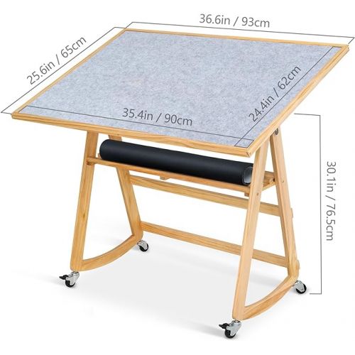  Lavievert 1500 Piece Jigsaw Puzzle Table with Legs & Cover, Adjustable Wooden Puzzle Board Easel with Storage Shelf, Portable Tilting Puzzle Table with 4 Rolling Wheels for Adults